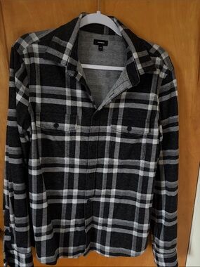 Express Black & White Plaid Lightweight Shacket